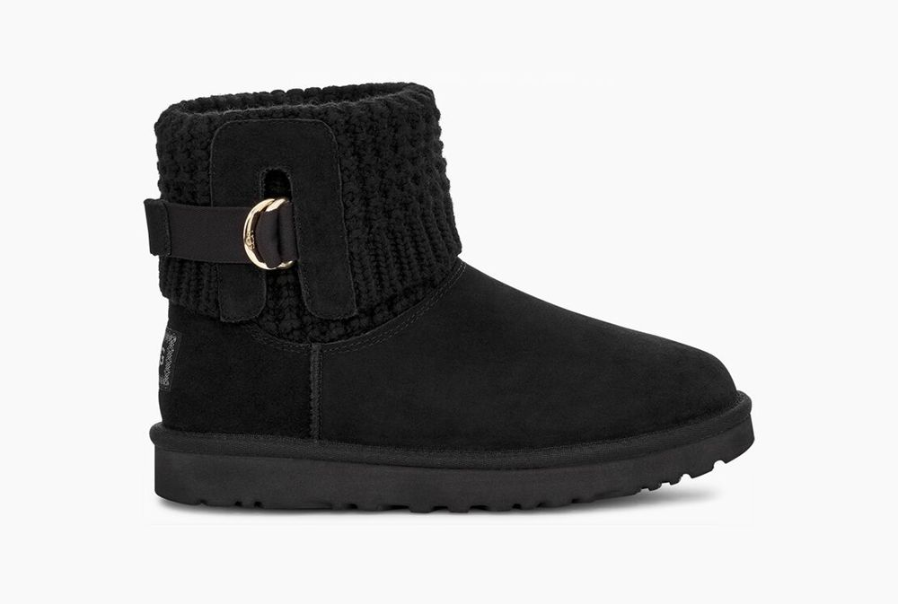 Ugg Classic Solene Mini - Womens Mini Boots - Black - NZ (3491KXCEI)